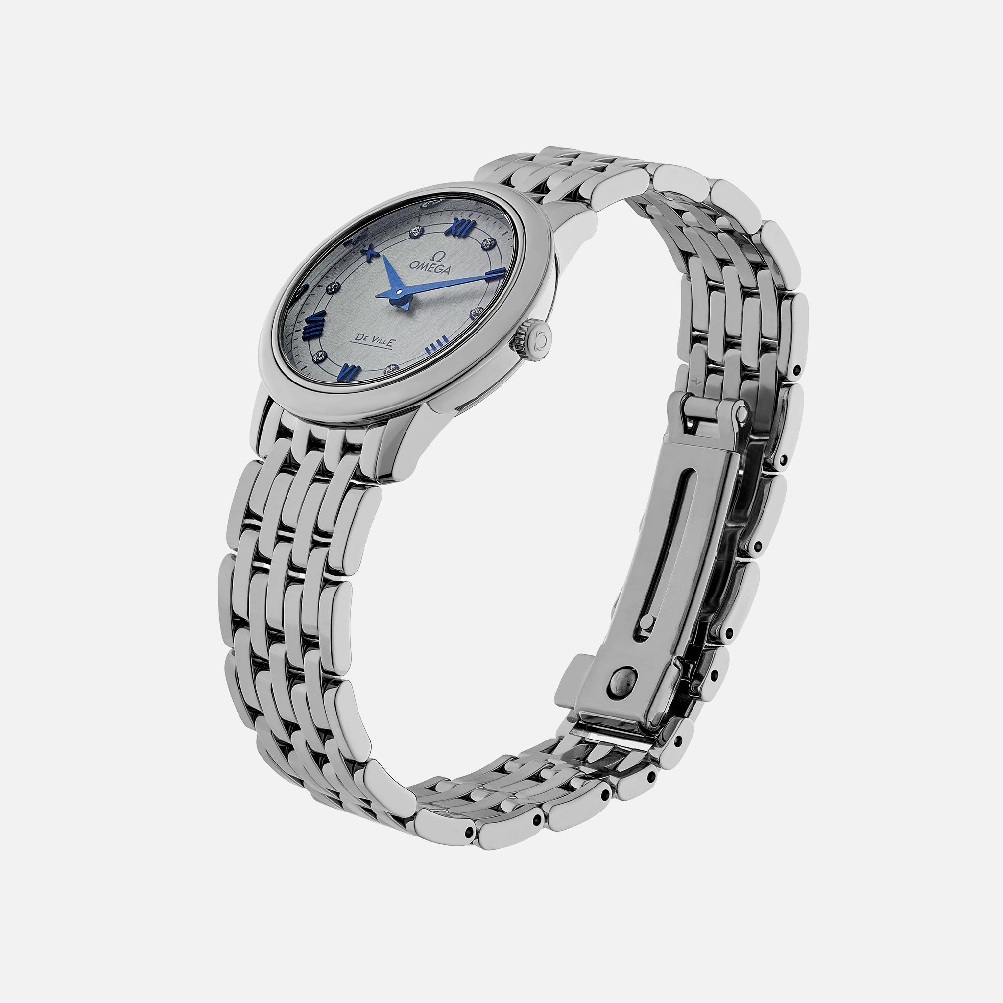 De Ville Prestige Quartz 27.4 mm, Stainless Steel With Diamonds(1:1 replica)