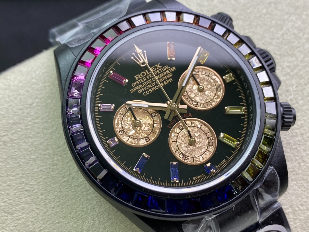 Rolex Daytona - Iridescent Diamond Modified Black Gold Dial(1:1 replica)