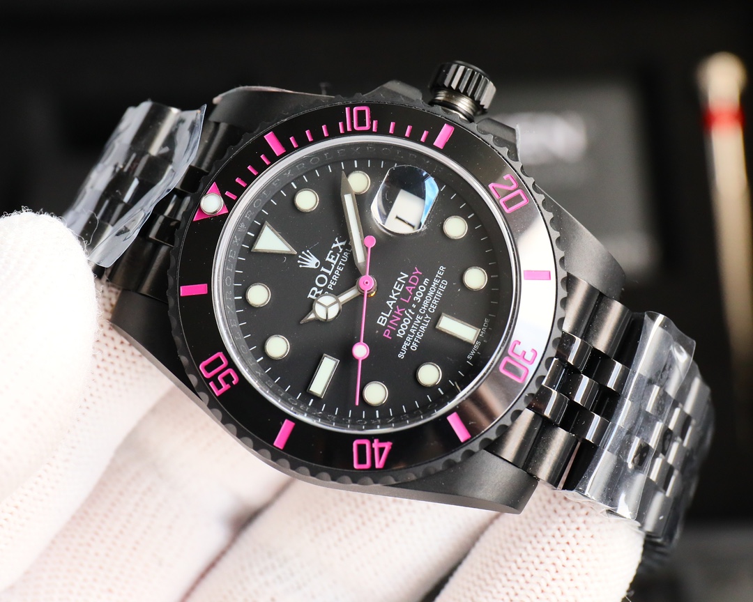 Rolex Dark Legend Submariner - DLC Black Finish - 40MM - Rose Red(1:1 replica)