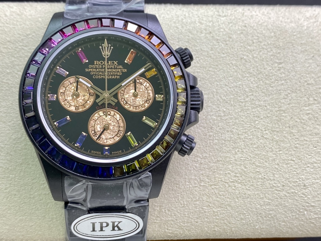Rolex Daytona - Iridescent Diamond Modified Black Gold Dial(1:1 replica)