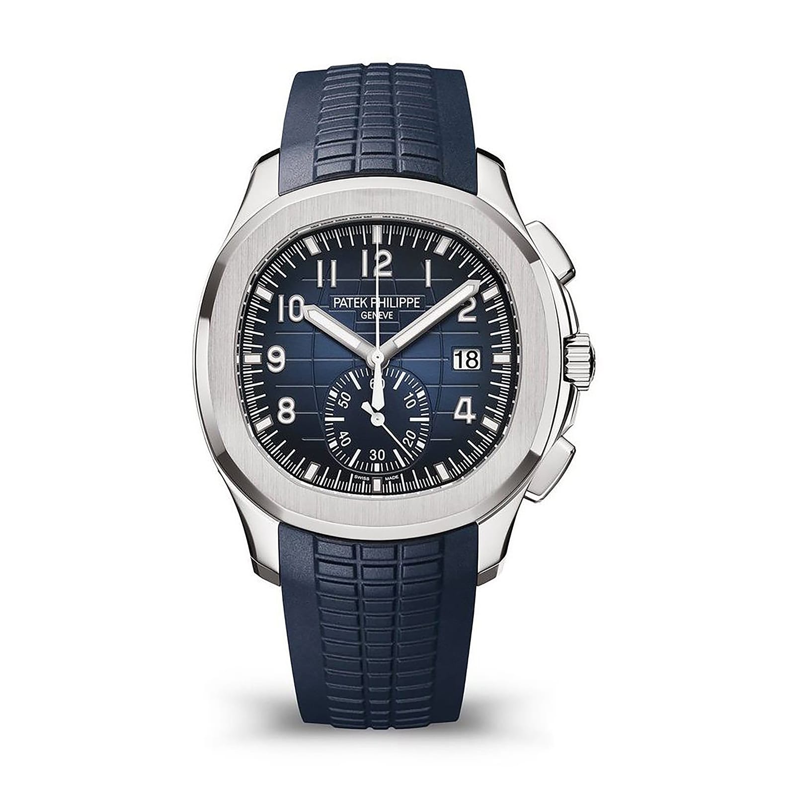 Fake Patek Philippe Replica Watch Aquanaut Chronograph White Gold Blue Dial 5968G-001 MMA(1:1 replica)