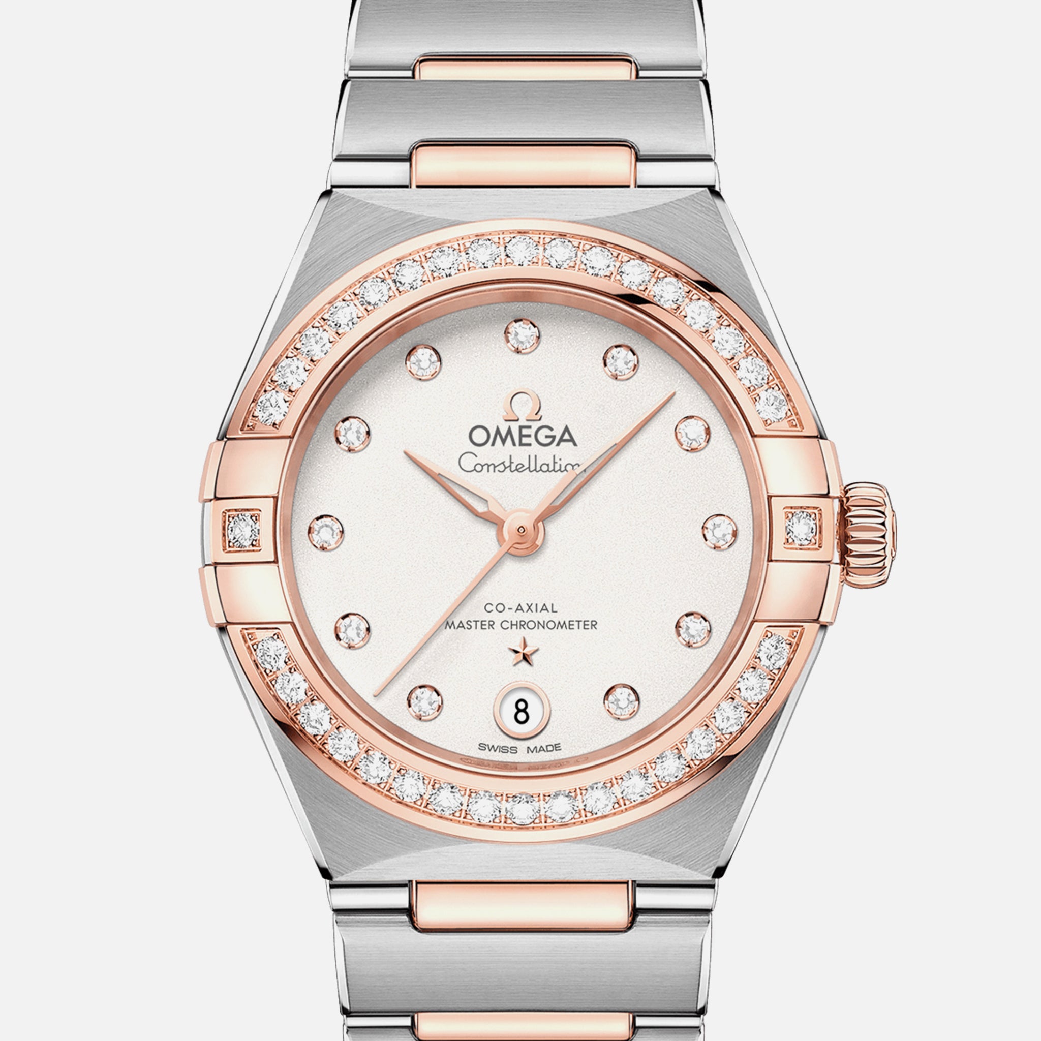 Constellation Co-Axial Master Chronometer 29mm Sedna Gold Two-Tone With Diamond-Set Bezel(1:1 replica)