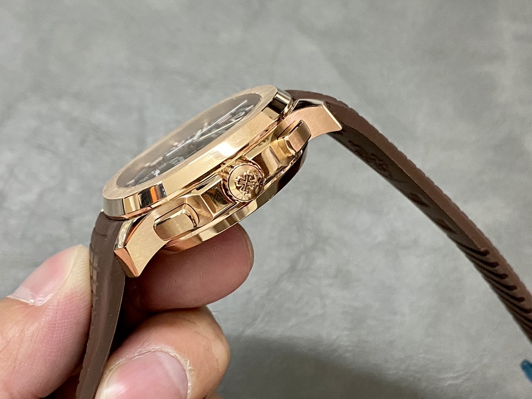 Fake Patek Philippe Replica Watch Aquanaut Chronograph Rose Gold Brown Dial 5968R-001 GRF(1:1 replica)