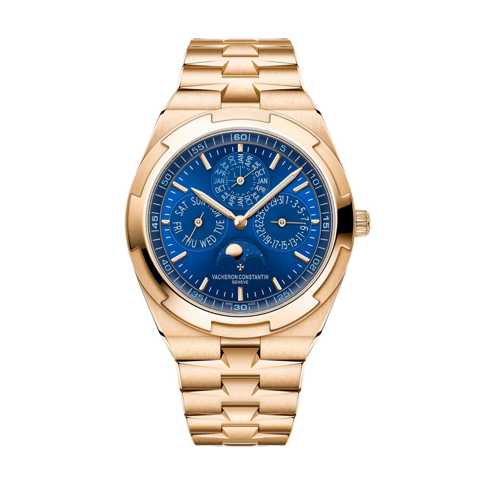 Fake Vacheron Constantin Replica Watches Overseas perpetual calendar ultra-thin Boutique Exclusive 41.5 MM PINK GOLD 4300V/220R-B509(1:1 replica)