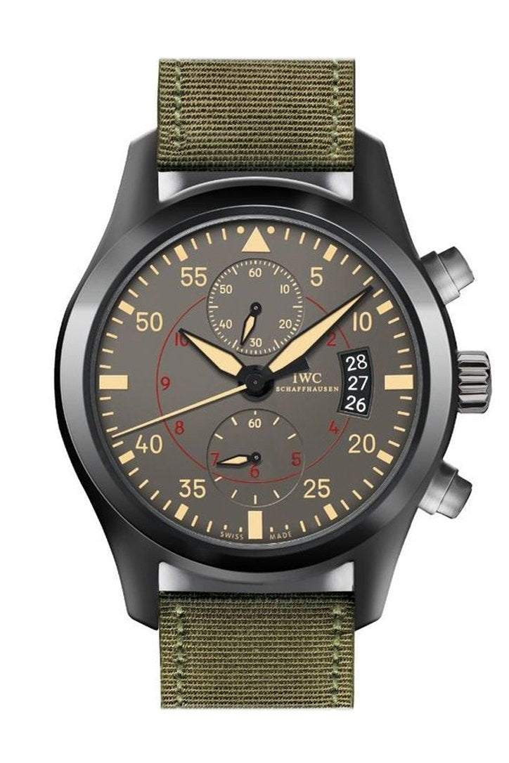 IWC Pilots Anthracite Dial Chronograph Ceramic Titanium 46mm Men's Watch IW388002(1:1 replica)