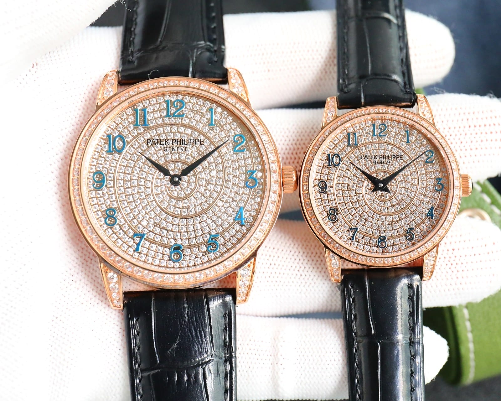 Fake Diamond Watch Patek Philippe Replica Calatrava Diamond Ribbon Joaillerie White Gold Diamond Dial 4978/400G-001 Quartz(1:1 replica)