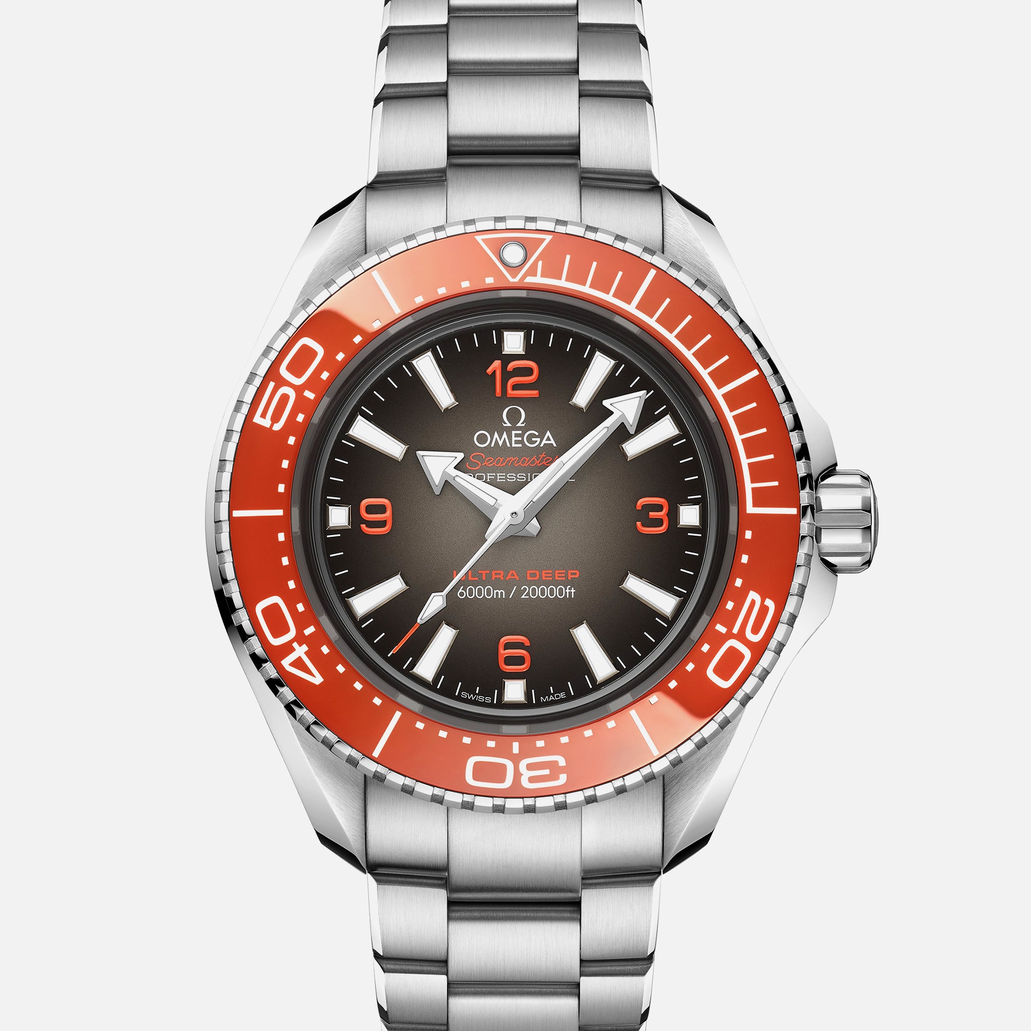 Omega Seamaster Planet Ocean Ultra Deep Professional 6000M Co-Axial Master Chronometer 45.5mm Orange Dial On Bracelet(1:1 replica)
