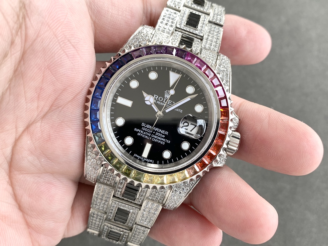Rolex Submariner Special Diamonds - Iridescent Diamonds - All Diamonds - 40mm(1:1 replica)