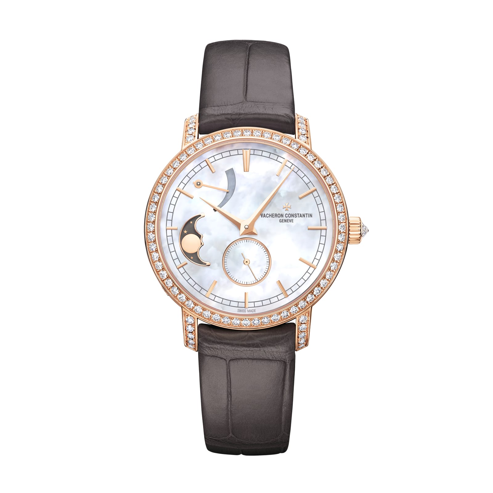Replica Watches Fake Vacheron Constantin Traditionnelle moon phase 36 MM PINK GOLD(1:1 replica)