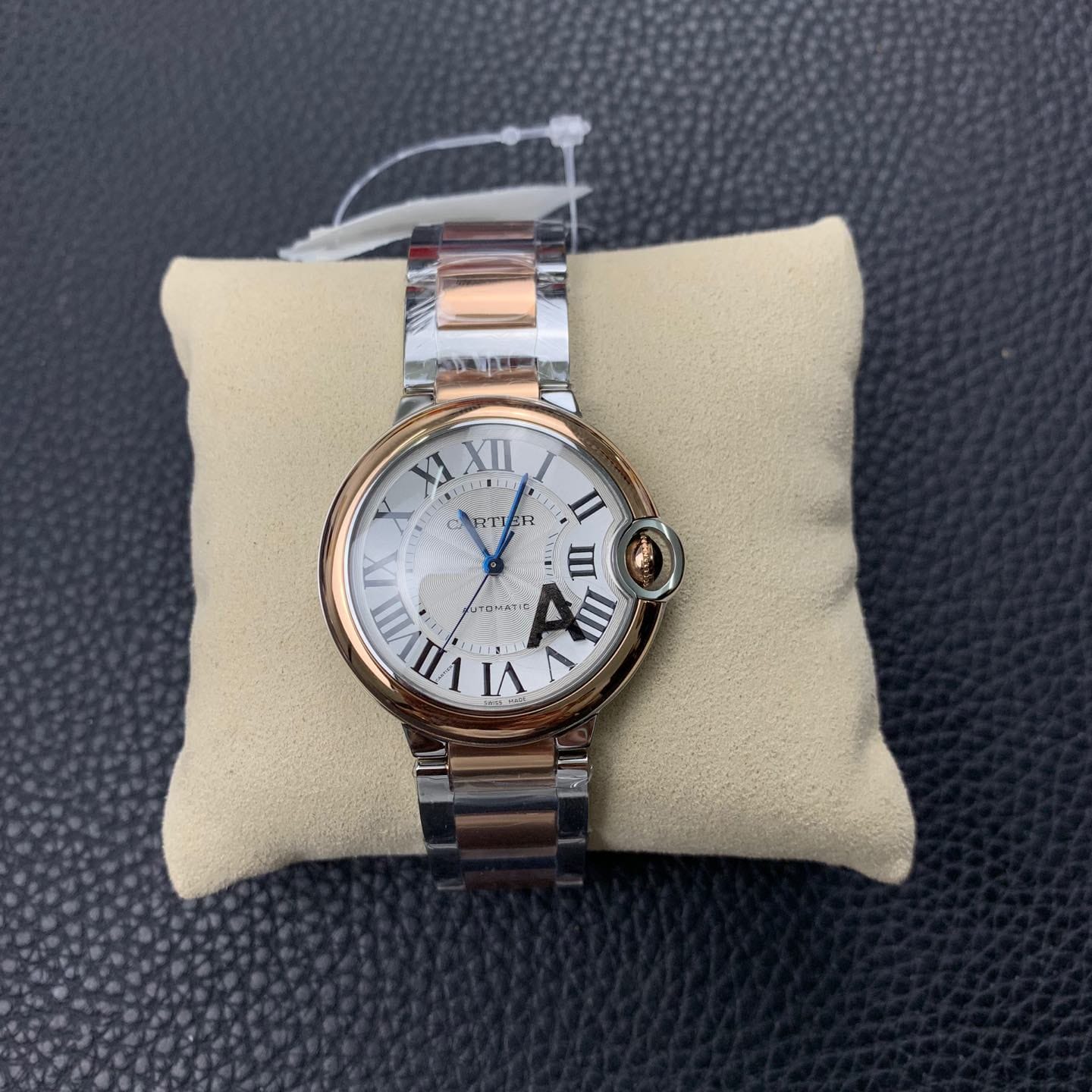 Fake Cartier Watch Ballon Bleu de Cartier Stainless Steel/Rose Gold 36mm Silver Dial W2BB0033 mechanical movement 3KF(1:1 replica)