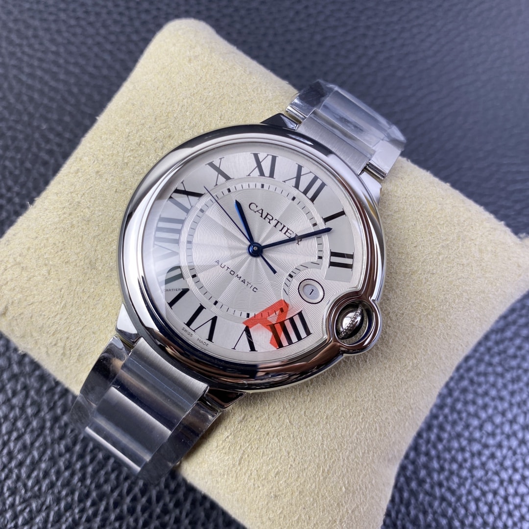 Cartier Ballon Bleu de Fake Cartier Watch 42mm Silver Dial Stainless Steel WSBB0049(1:1 replica)