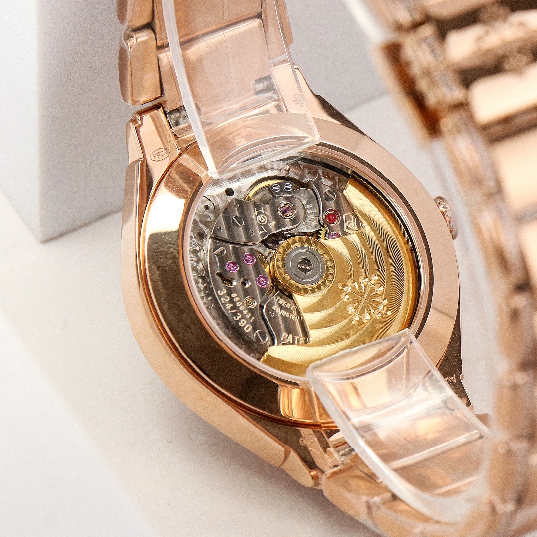 Fake Diamond Watch Replica Patek Philippe Twenty~4 Automatic Rose Gold 36mm Rose Dial 7300/1200R-011(1:1 replica)
