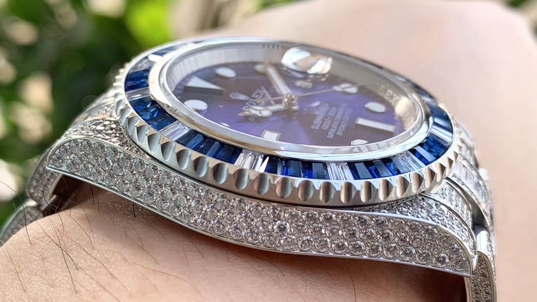 Rolex Submariner Diamond Pavé Special-Blue Diamonds-full diamonds-40MM(1:1 replica)