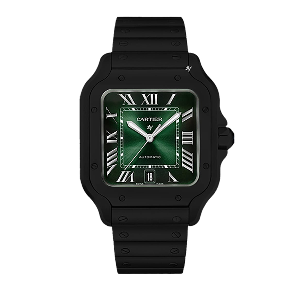 Fake Cartier Replica Watch Santos Limited Edition Black DLC-PVD(1:1 replica)