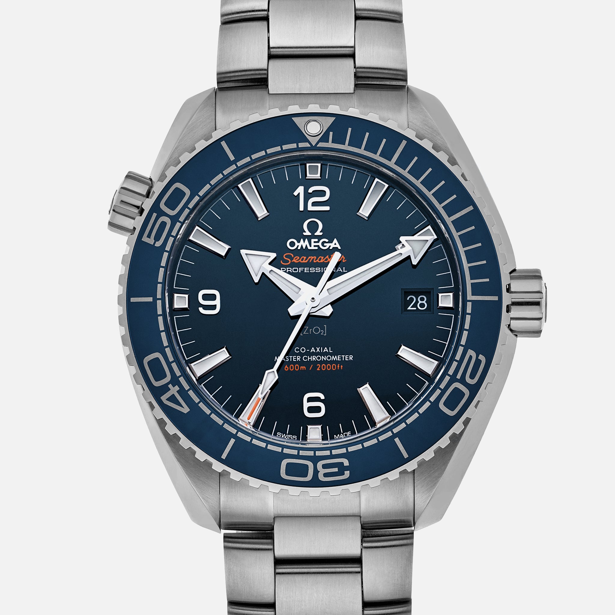 Seamaster Planet Ocean 600M Co-Axial Master Chronometer 43.5mm Blue Dial On Bracelet(1:1 replica)