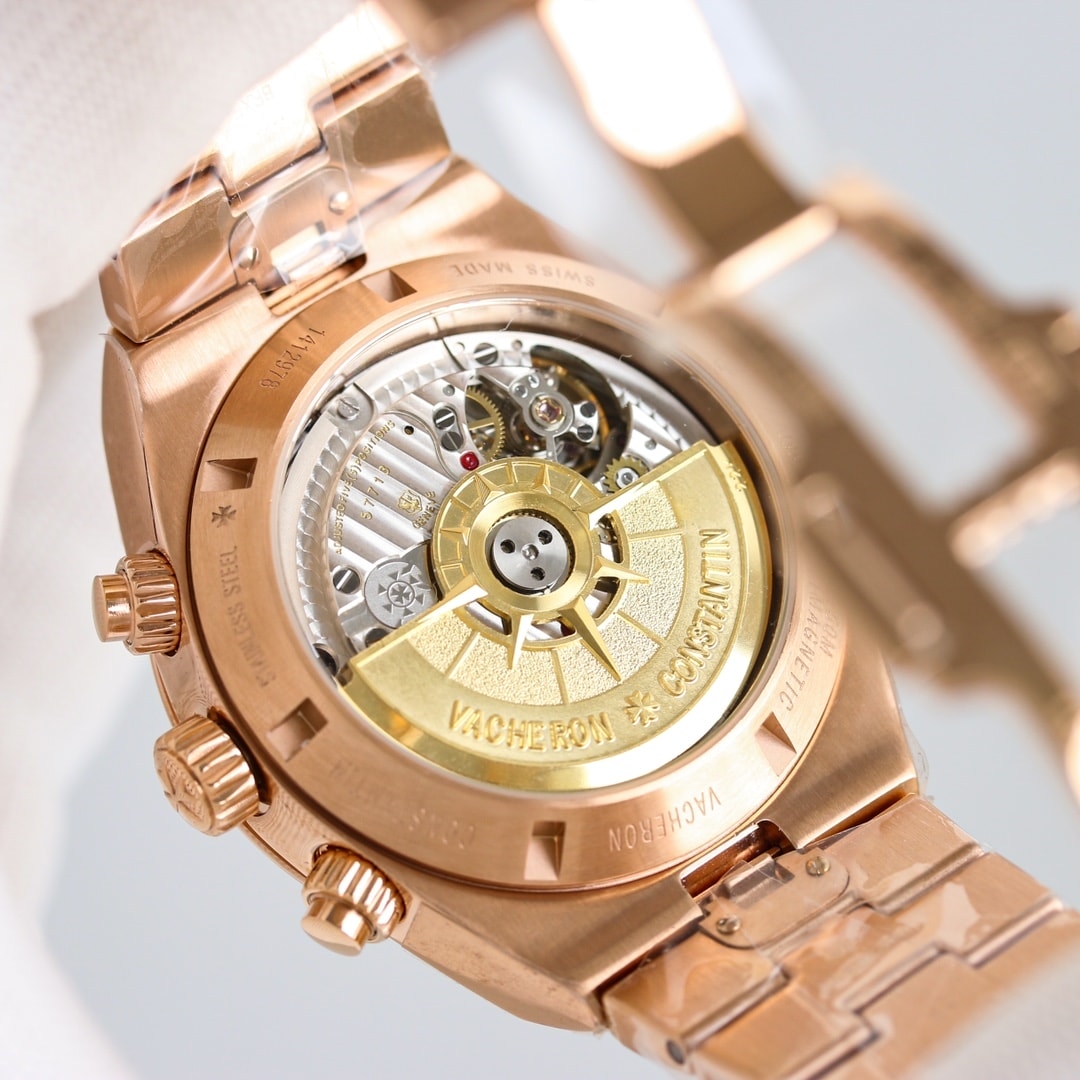 Fake Vacheron Constantin Replica Watch Overseas chronograph 42.5 MM PINK GOLD 5520V/210R-B966 TWF(1:1 replica)