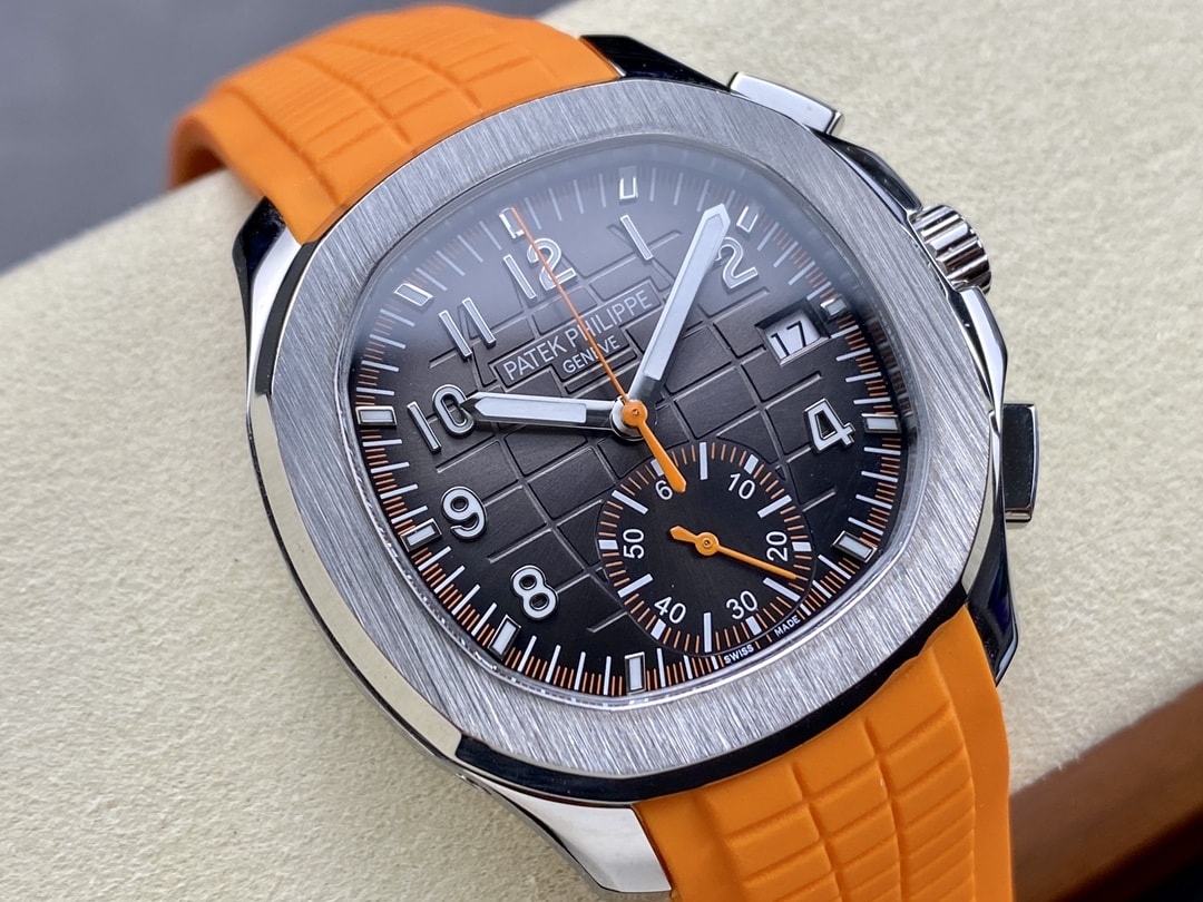 Fake Patek Philippe Replica Watch Aquanaut Chronograph Stainless Steel Black Dial 5968A-001 GRF(1:1 replica)