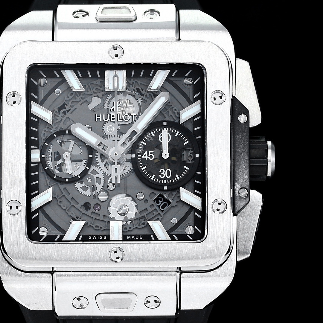 Hublot Big Bang, Square Bang Unico 42mm Textured Rubber Strap(1:1 replica)