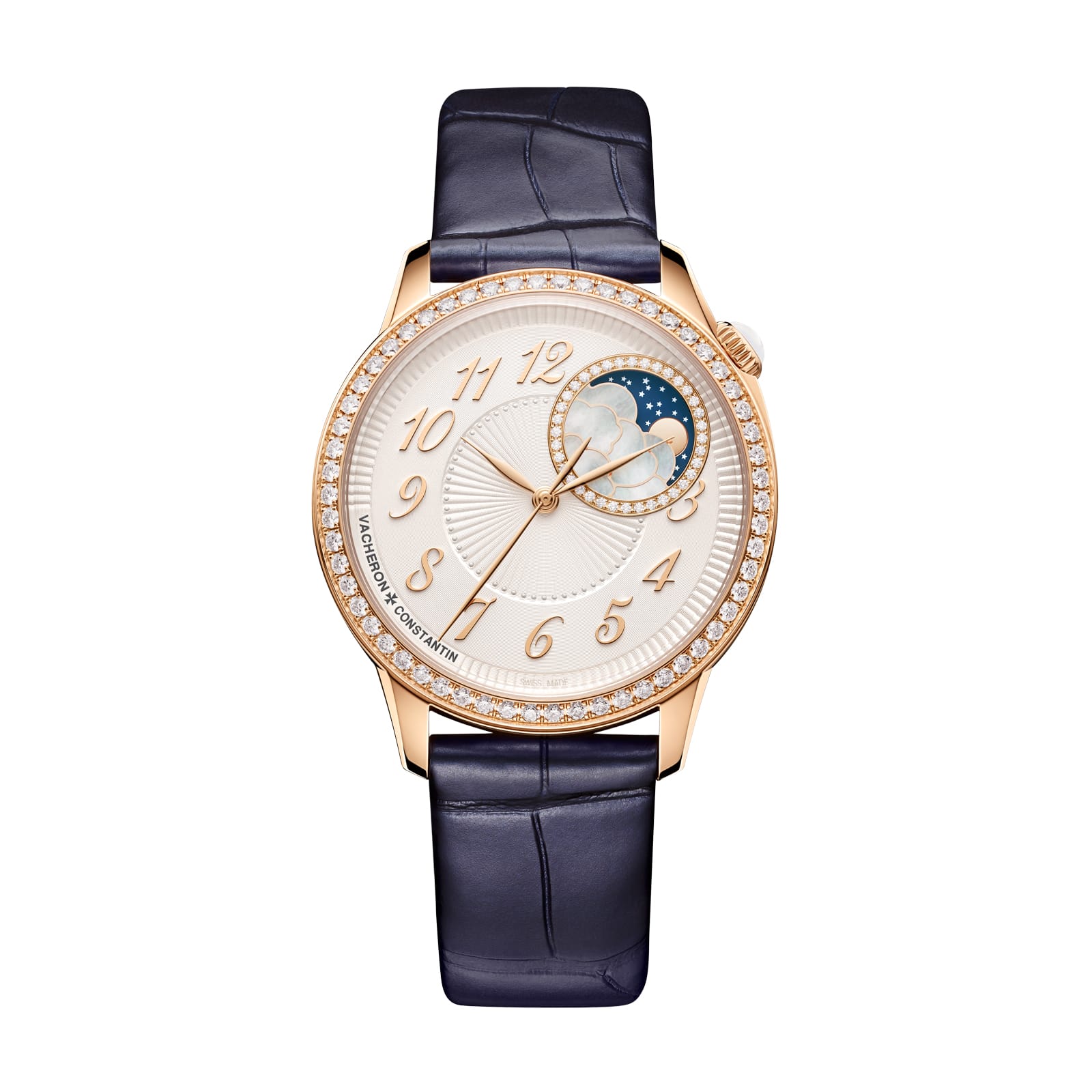 Replica Watches Fake Vacheron Constantin egerie moon phase 37 MM PINK GOLD(1:1 replica)