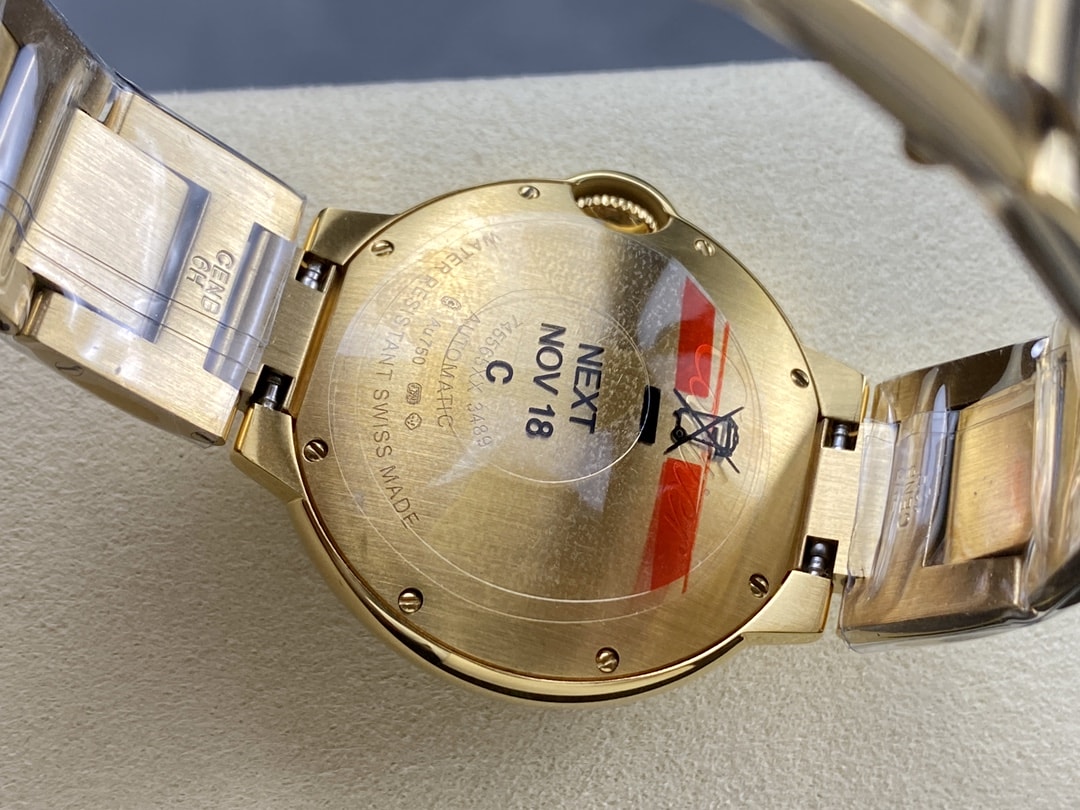 Fake Cartier Watch Ballon Bleu de Cartier Yellow Gold 36mm Silver Dial WGBB0046 mechanical movement(1:1 replica)