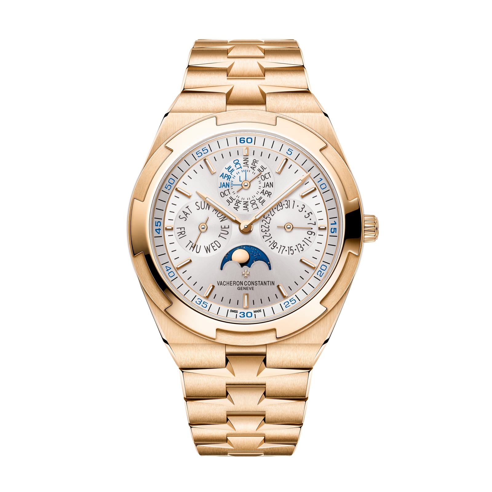 Fake Vacheron Constantin Replica Watches Overseas perpetual calendar ultra-thin 41.5 MM PINK GOLD 4300V/220R-B064(1:1 replica)