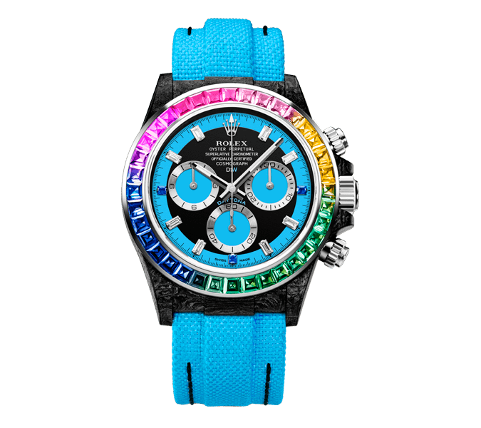ROLEX Diw Daytona carbon rainbow blue 40mm carbon(1:1 replica)