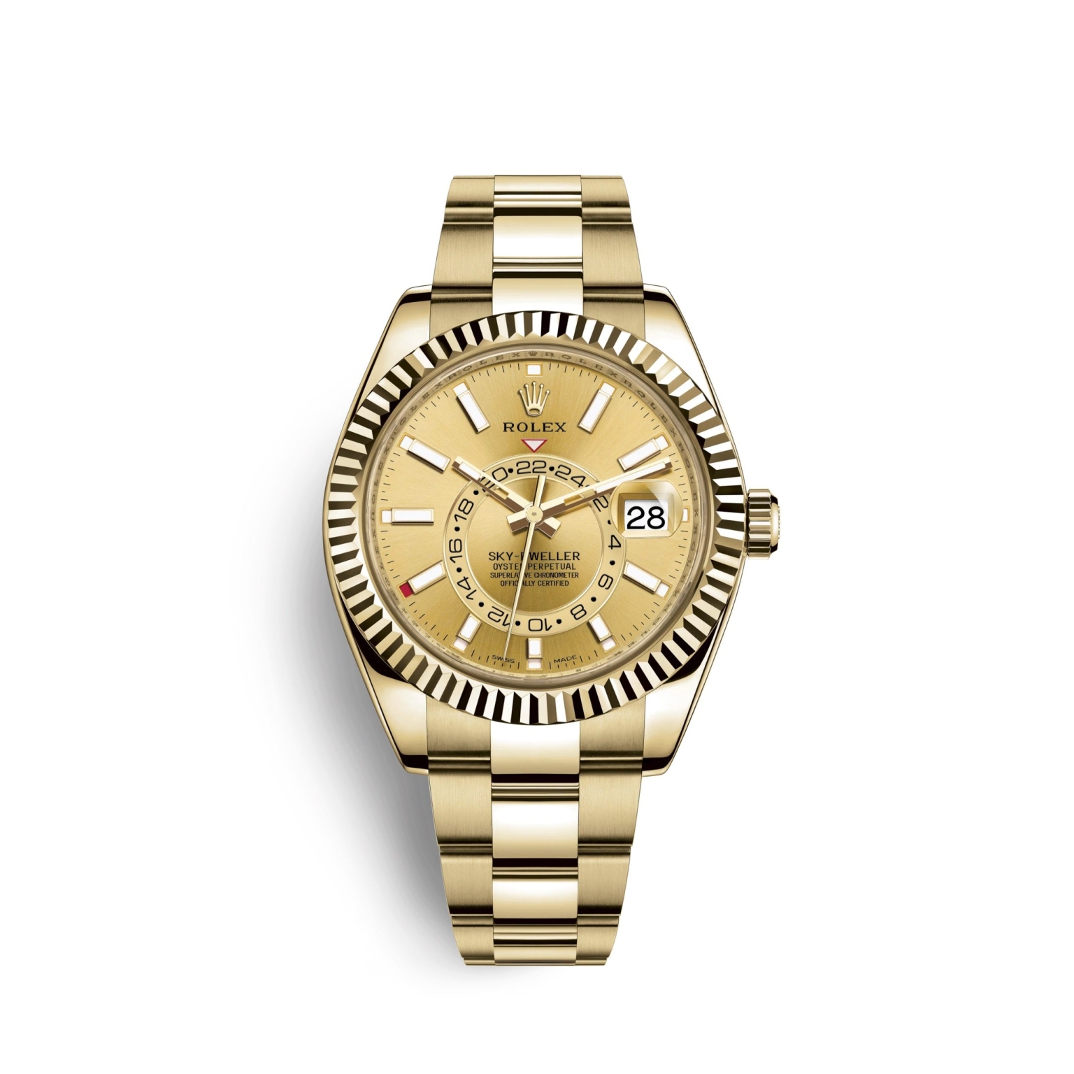 Rolex Sky-Dweller 42mm, 18k Yellow Gold, Ref# 326938-0003(1:1 replica)
