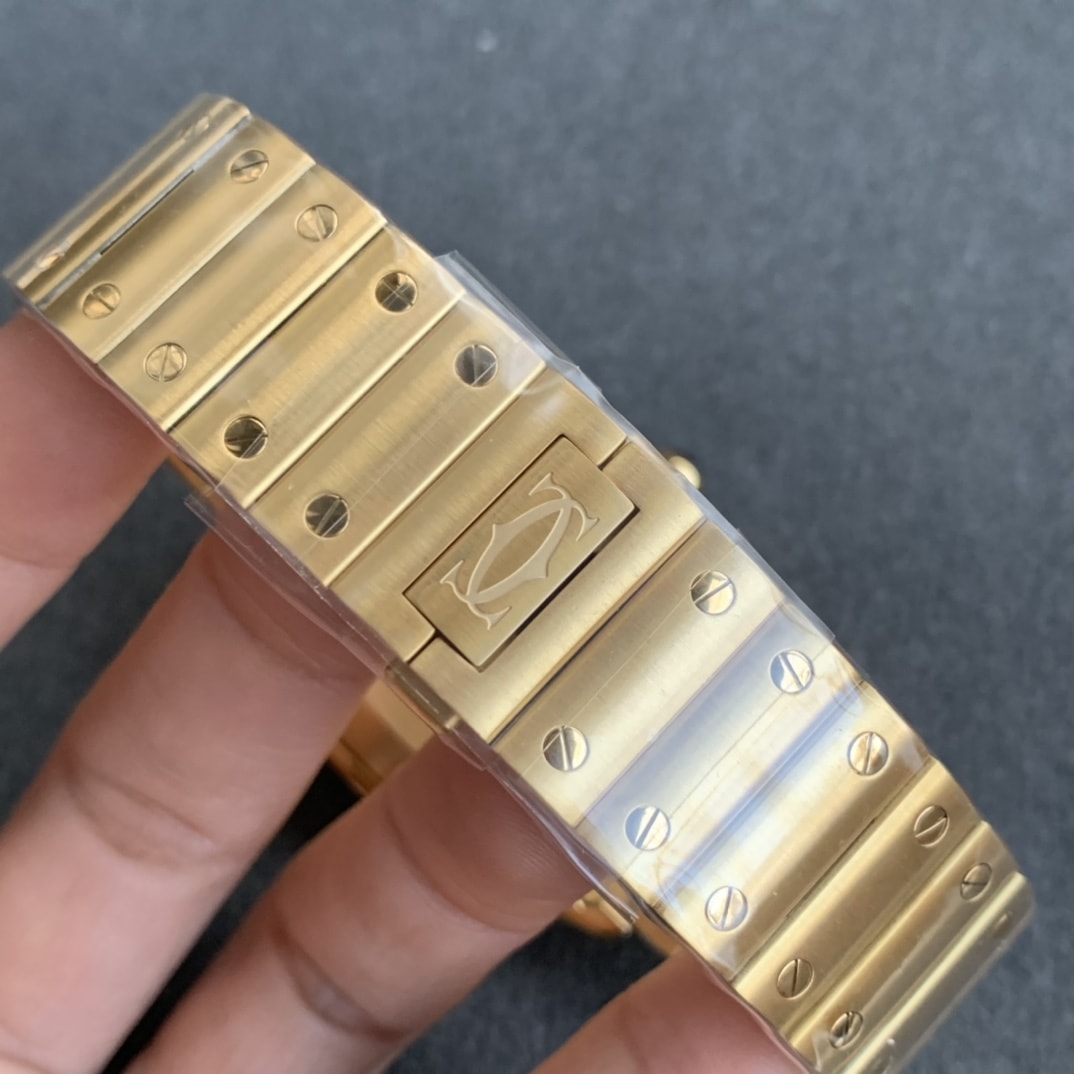 Fake cartier watch Santos large model mechanical movement Santos De Cartier Large Yellow Gold WGSA0029 GF(1:1 replica)