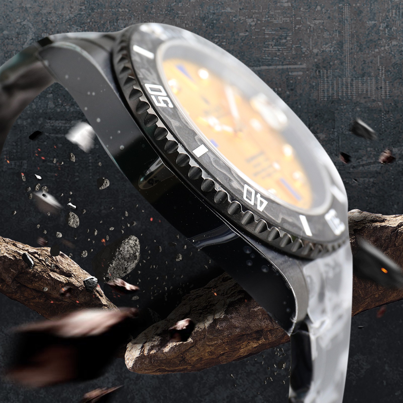 ROLEX Rolex Customized Submariner-Diamond Dial-Carbon Fiber Bezel-Black Gold(1:1 replica)