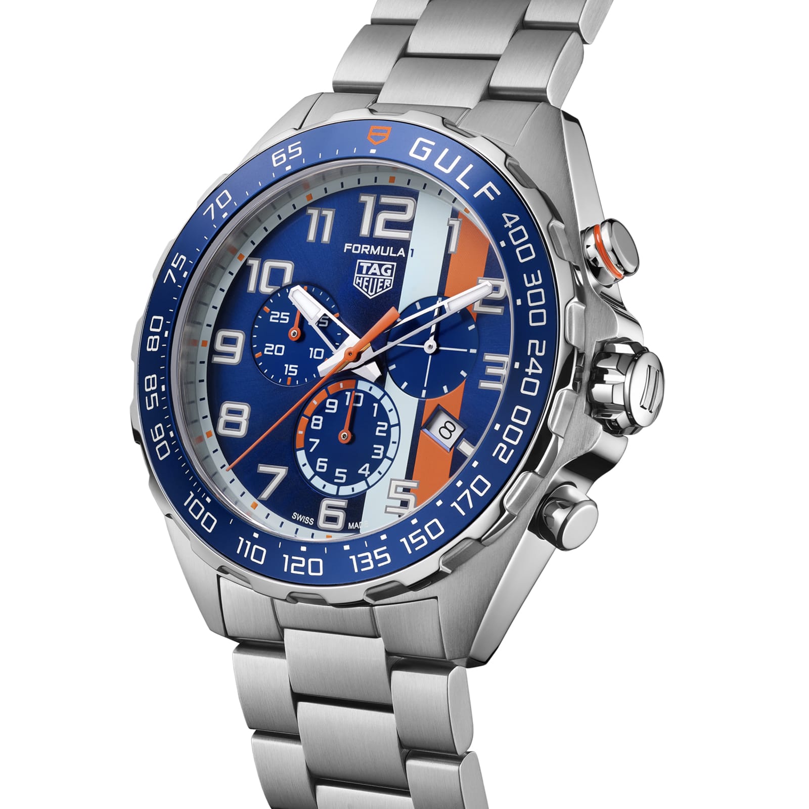 TAG Heuer Replica Watch Formula 1 Chronograph X Gulf Quartz 43 mm Steel(1:1 replica)