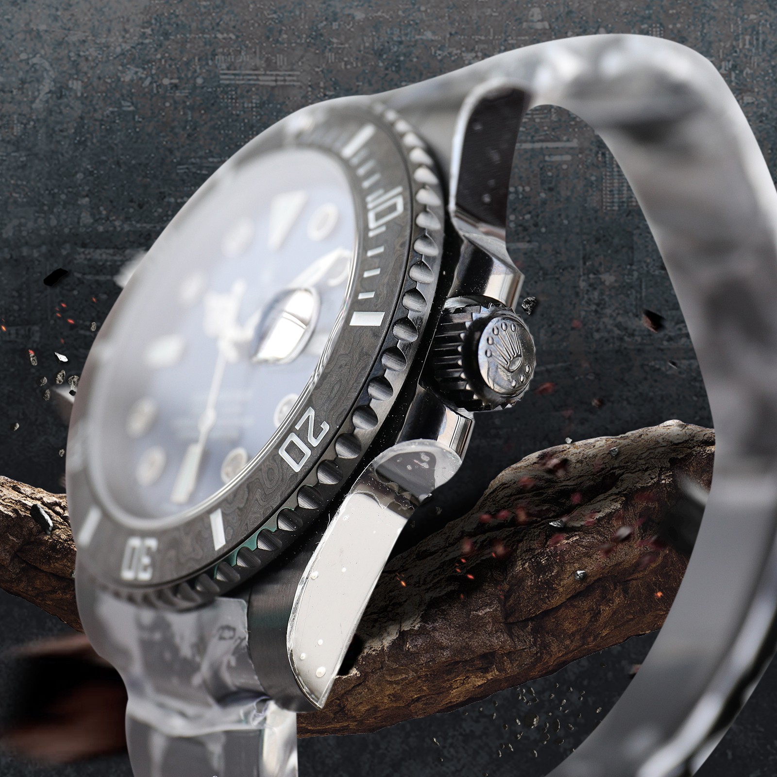 ROLEX Rolex Customized Submariner-Diamond Dial-Carbon Fiber Bezel-Black Blue(1:1 replica)