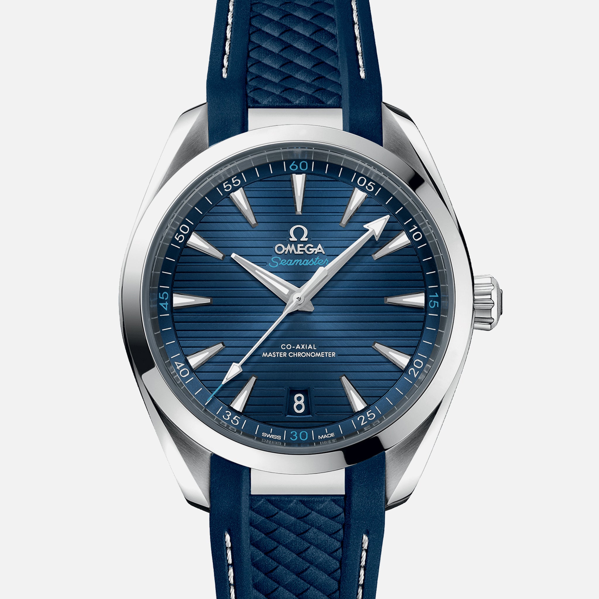 Seamaster Aqua Terra 150M Co-Axial Master Chronometer 41mm Blue Dial On Rubber Strap(1:1 replica)