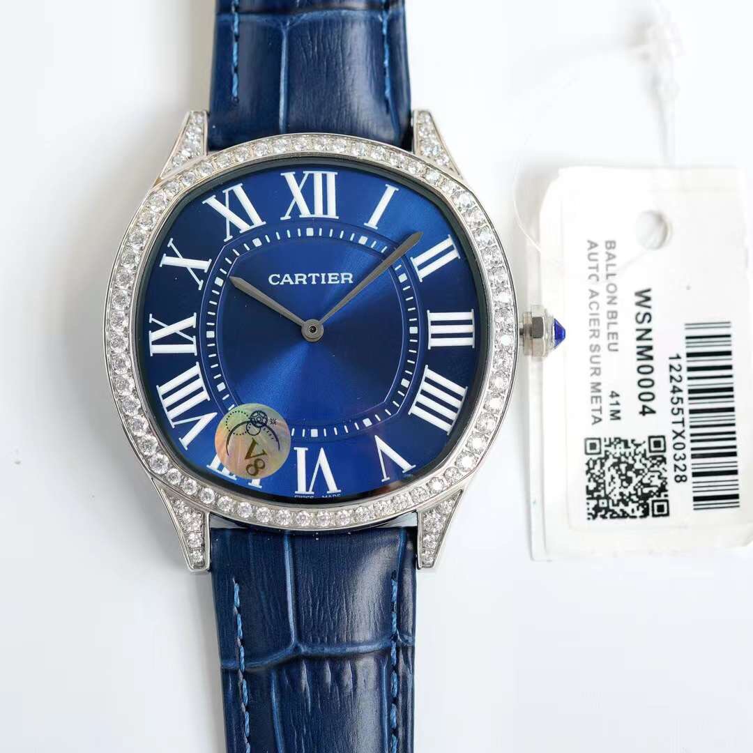 Cartier - Drive de Cartier diamonds in white gold - 40mm smooth(1:1 replica)