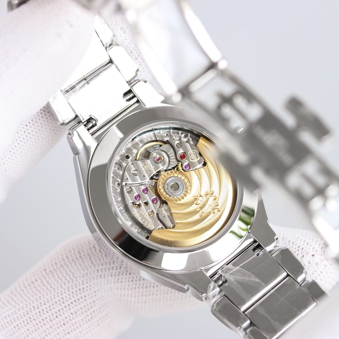 Fake Diamond Watch For Women Patek Philippe Replica Twenty~4 Ladies Stainless Steel Olive Green Dial 7300/1200A-011(1:1 replica)
