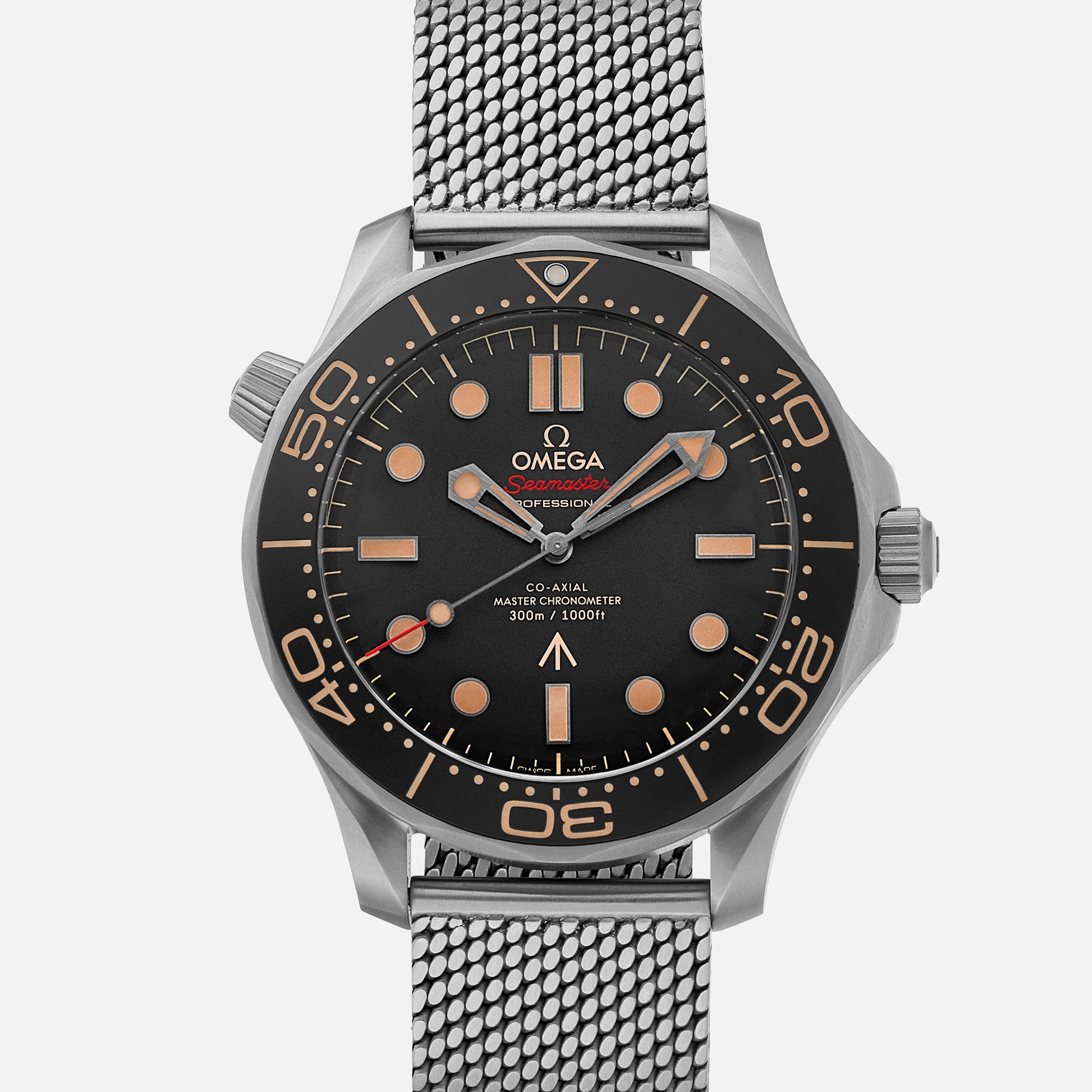 Seamaster Diver 300M Co-Axial Master Chronometer 42mm Titanium 007 Edition On Bracelet(1:1 replica)