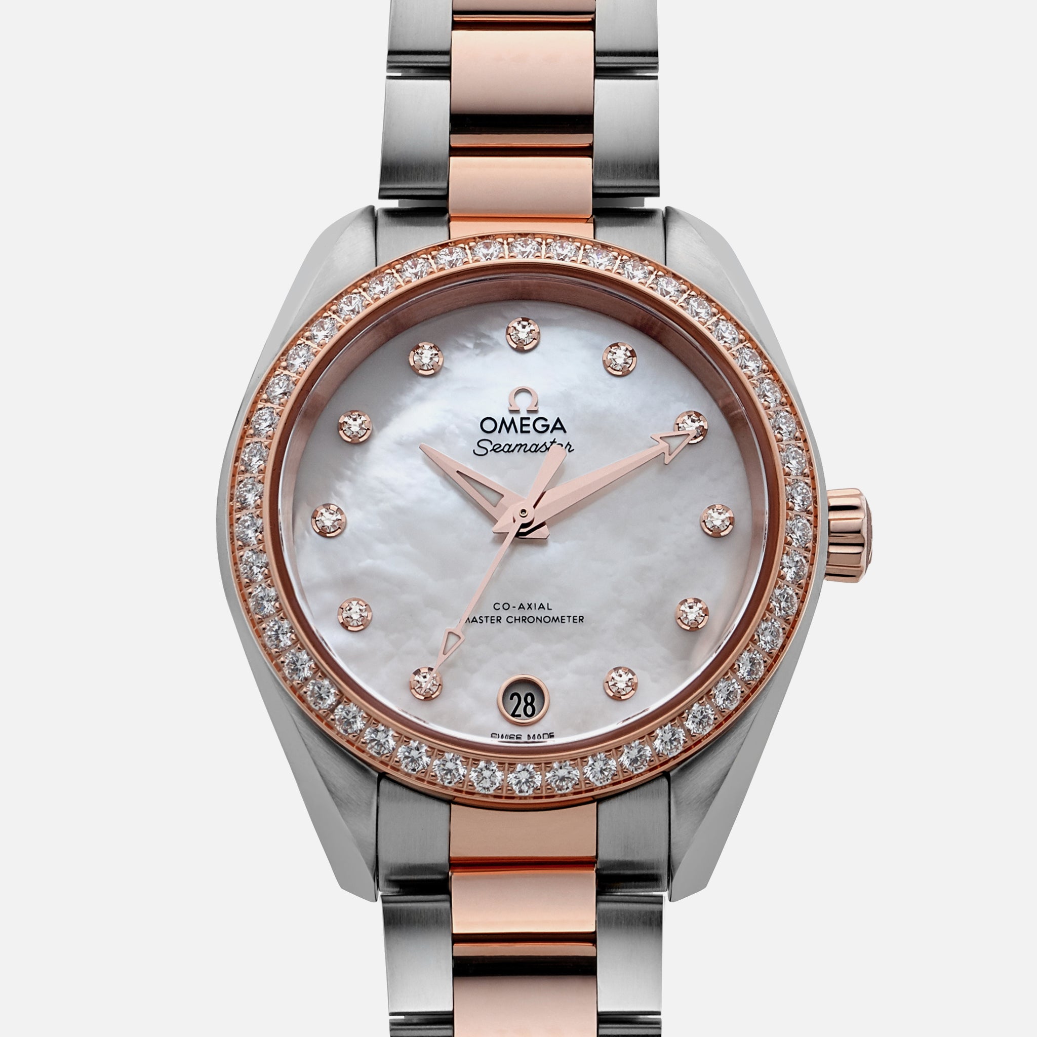 Seamaster Aqua Terra 150M Co-Axial Master Chronometer 34mm Two-Tone With Diamonds(1:1 replica)