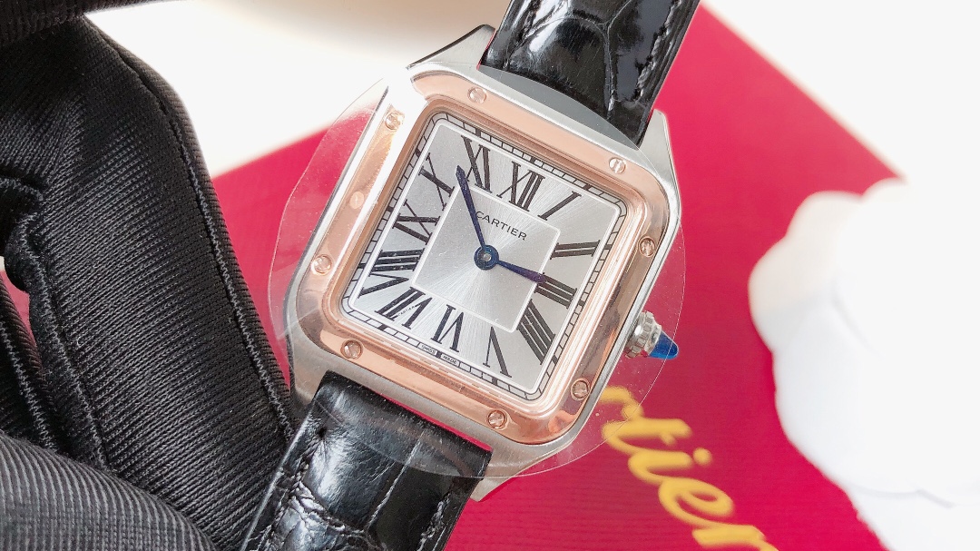 Santos Demoisell Santos Collection - Stainless Steel Mini Black(1:1 replica)