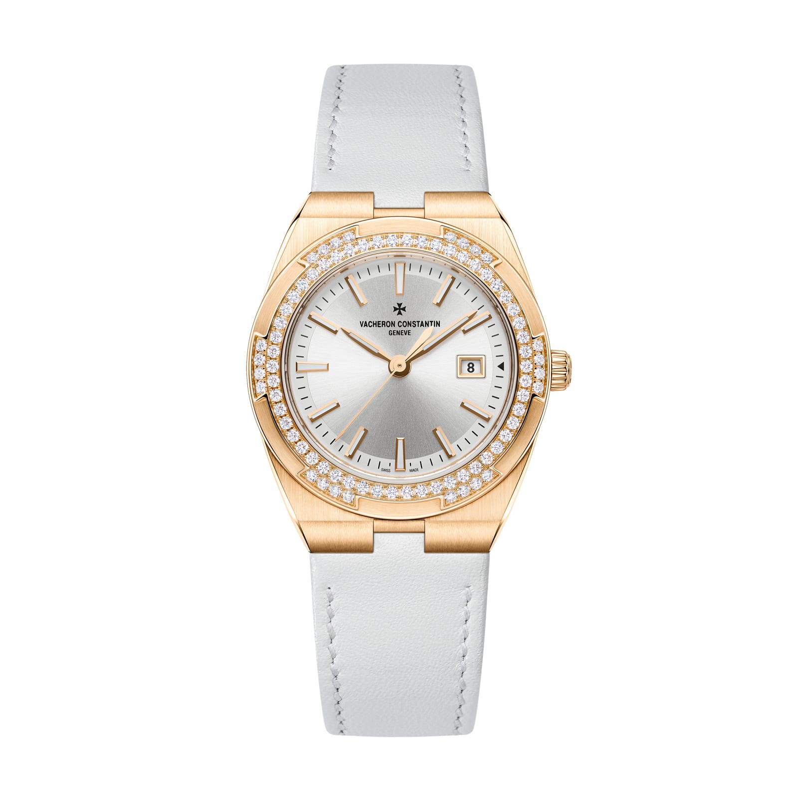 Replica Watches Fake Vacheron Constantin Overseas quartz 33 MM PINK GOLD(1:1 replica)