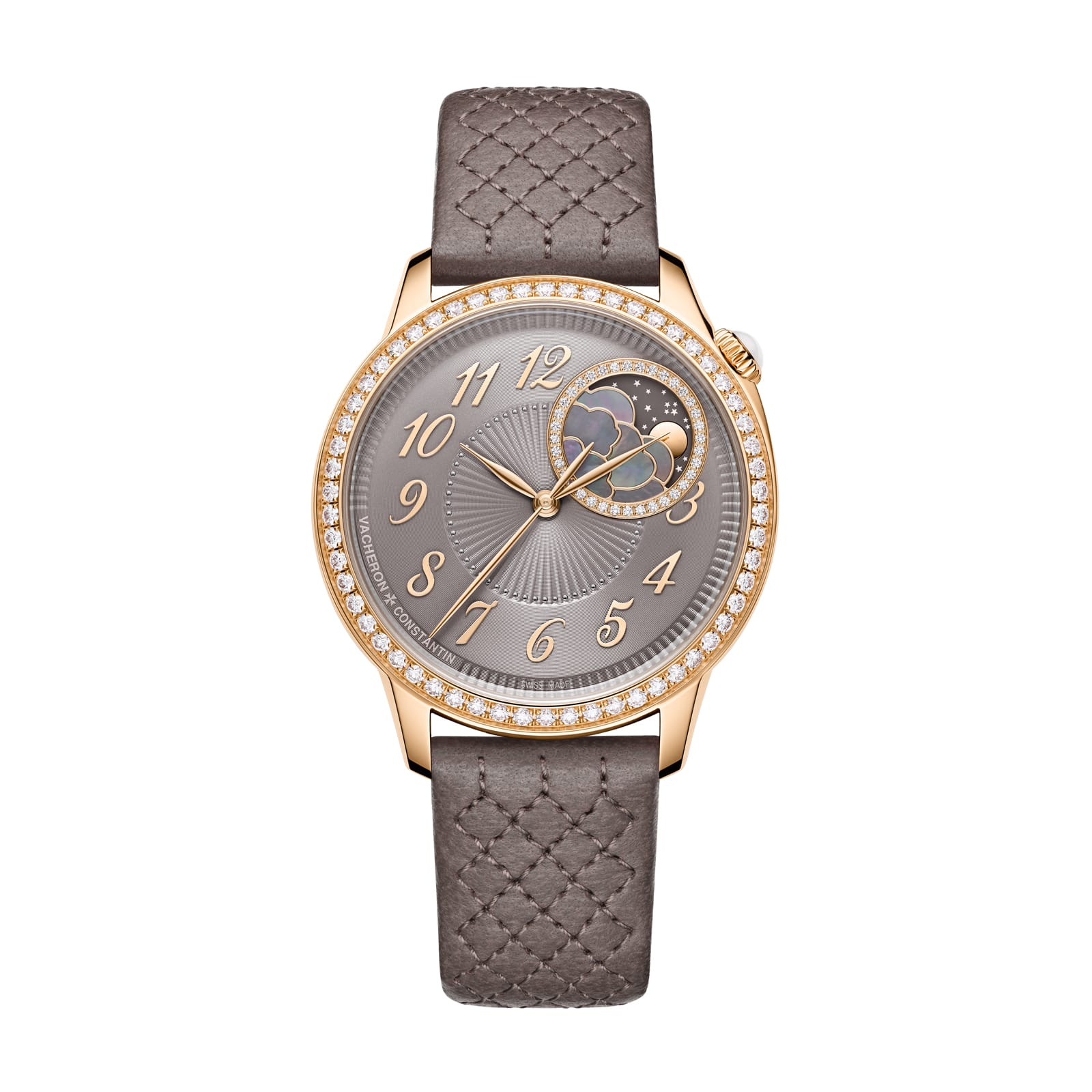 Replica Watches Fake Vacheron Constantin egerie moon phase 37 MM PINK GOLD(1:1 replica)