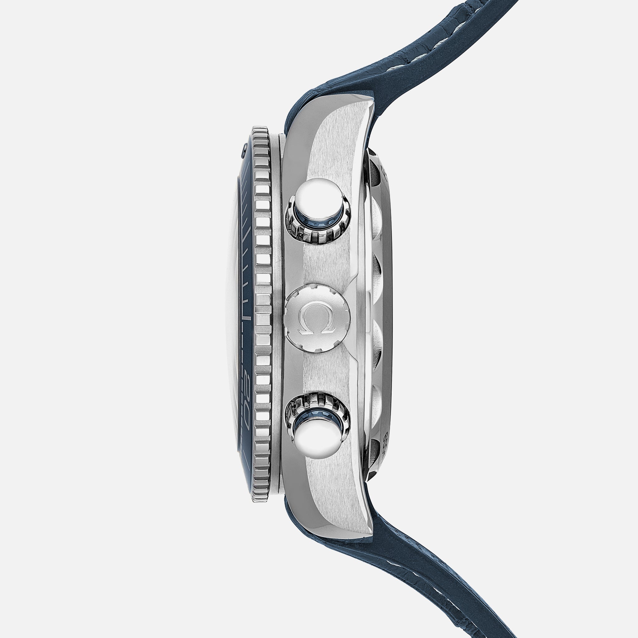 Seamaster Planet Ocean 600M Co-Axial Master Chronometer Chronograph 45.5mm Blue Dial On Leather Strap With Rubber Lining(1:1 replica)