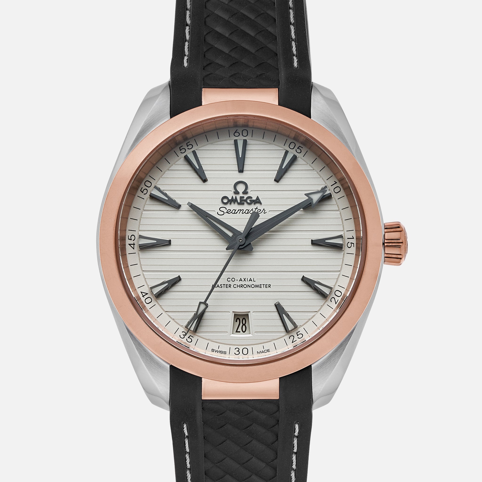 Seamaster Aqua Terra 150M Co-Axial Master Chronometer 41mm In Two-Tone With White Dial On Rubber Strap(1:1 replica)