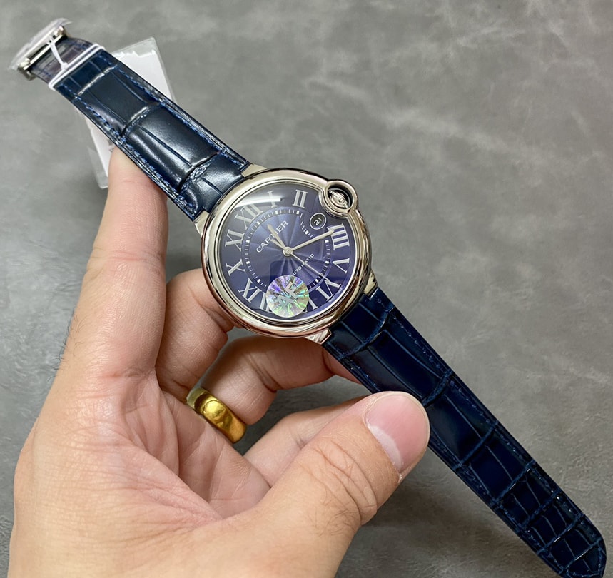 Cartier Ballon Bleu de Fake Cartier Watch Stainless Steel 42mm Blue Dial WSBB0027(1:1 replica)