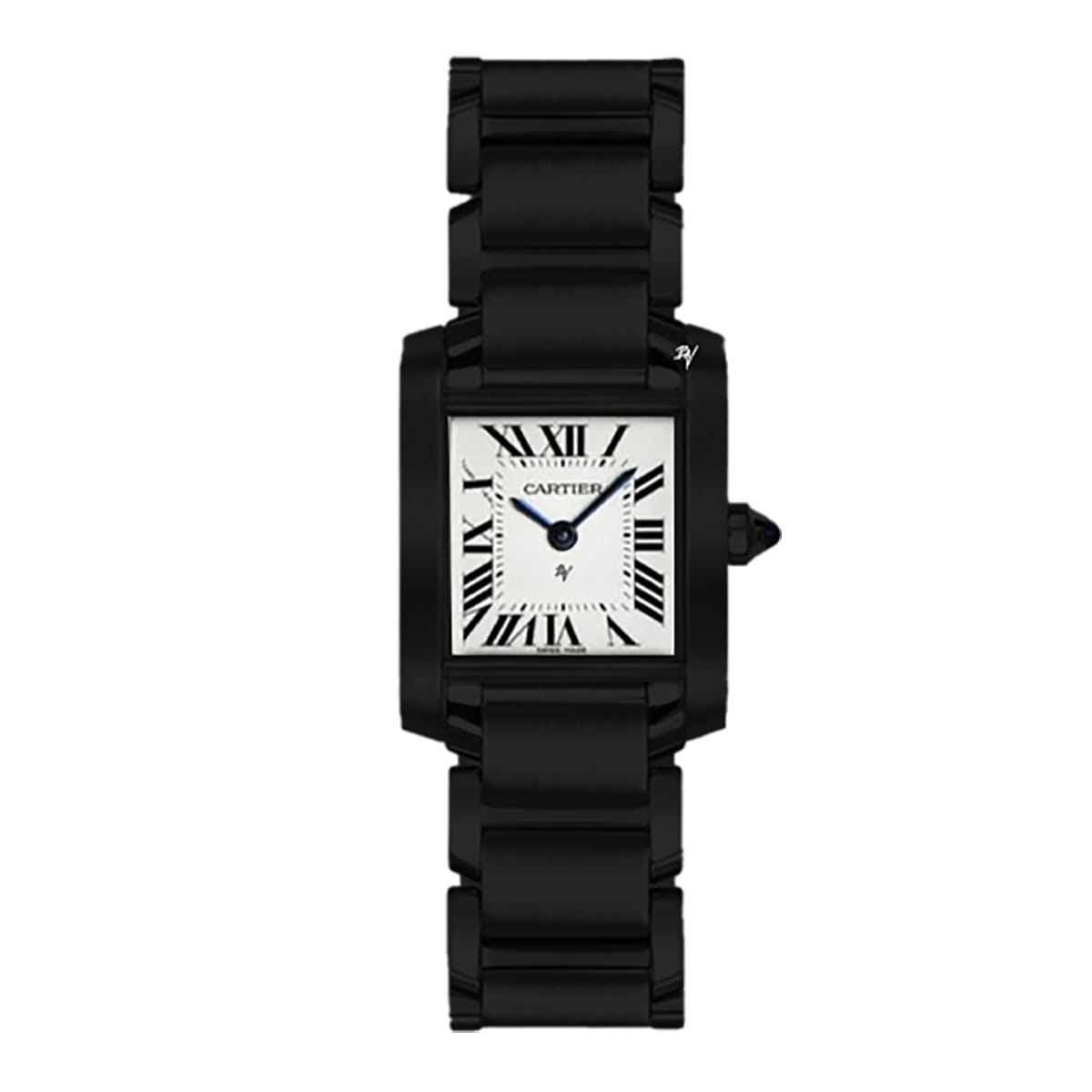 Fake Cartier Replica Watch TANK Francaise Limited Edition Black DLC-PVD(1:1 replica)