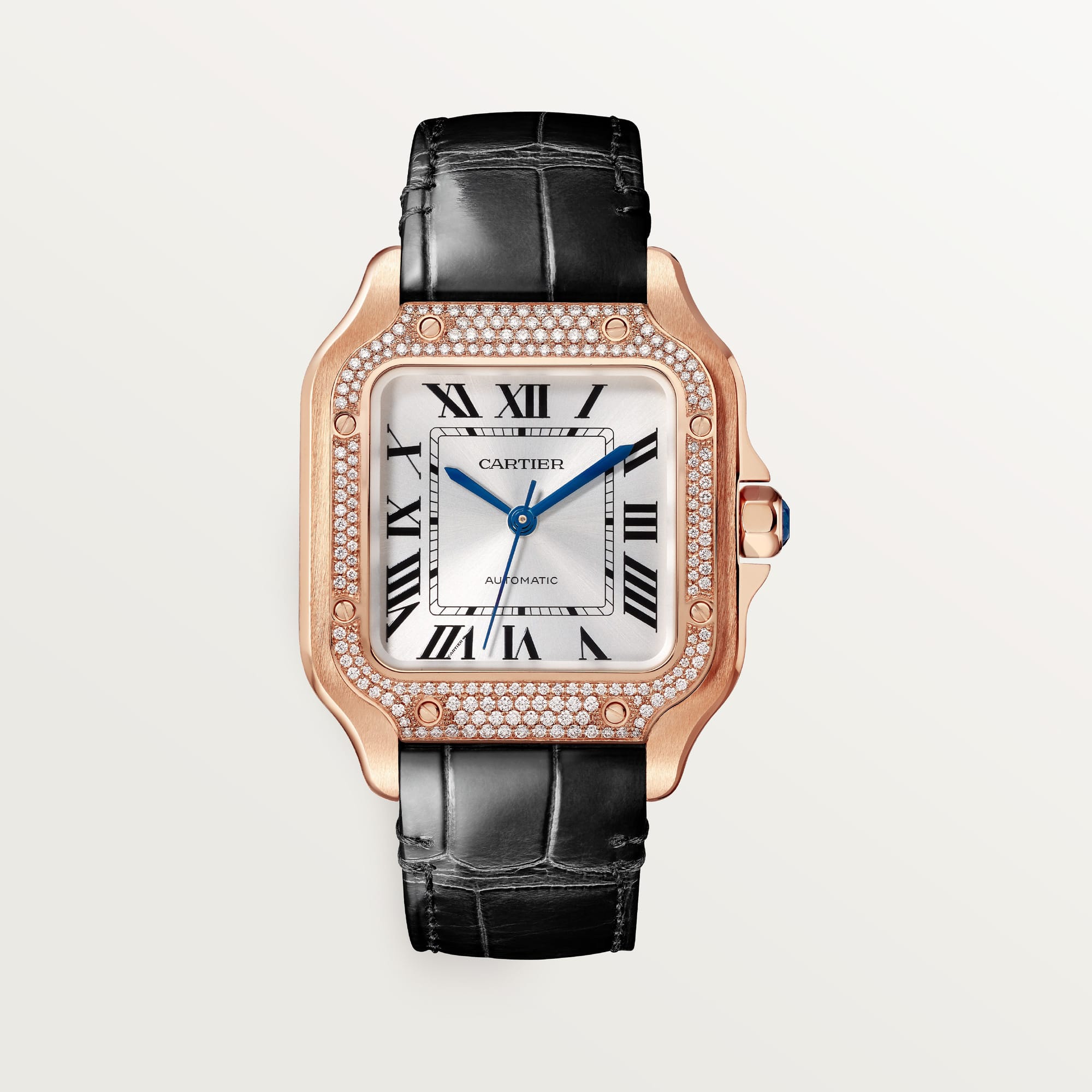 fake cartier watch Santos medium model Manufacture mechanical movement with automatic winding caliber 1847(1:1 replica)