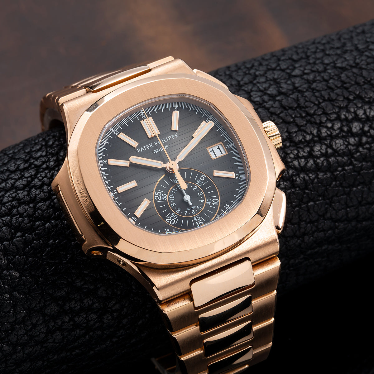 18K Rose Gold Patek Philippe Nautilus 5980 40.5mm Black Gradient Dial(1:1 replica)