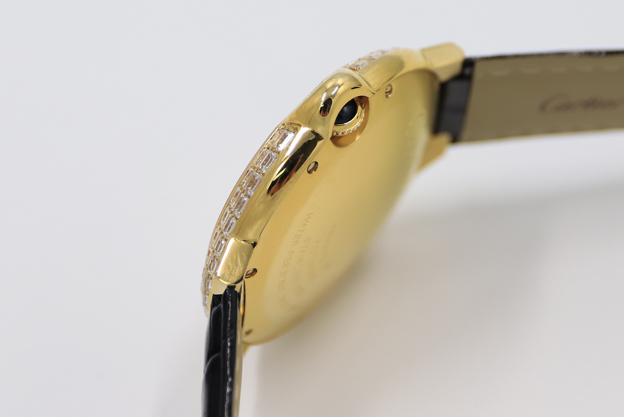 Cartier Blue Balloon Square Diamonds Sky Star Watch - Gold - Leather(1:1 replica)