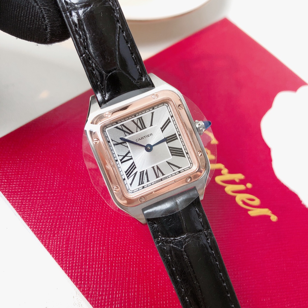 Santos Demoisell Santos Collection - Stainless Steel Mini Black(1:1 replica)
