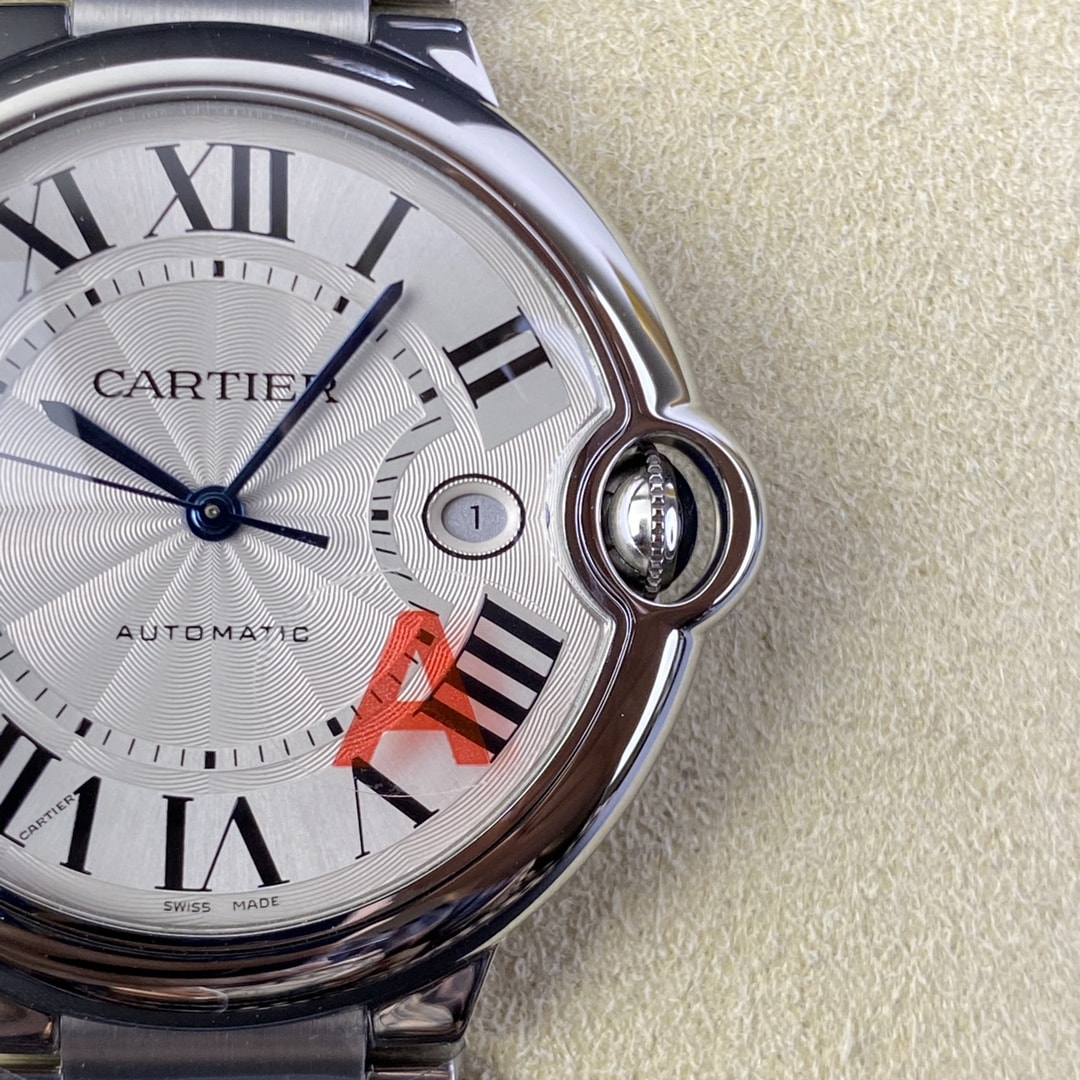Cartier Ballon Bleu de Fake Cartier Watch 42mm Silver Dial Stainless Steel WSBB0049(1:1 replica)