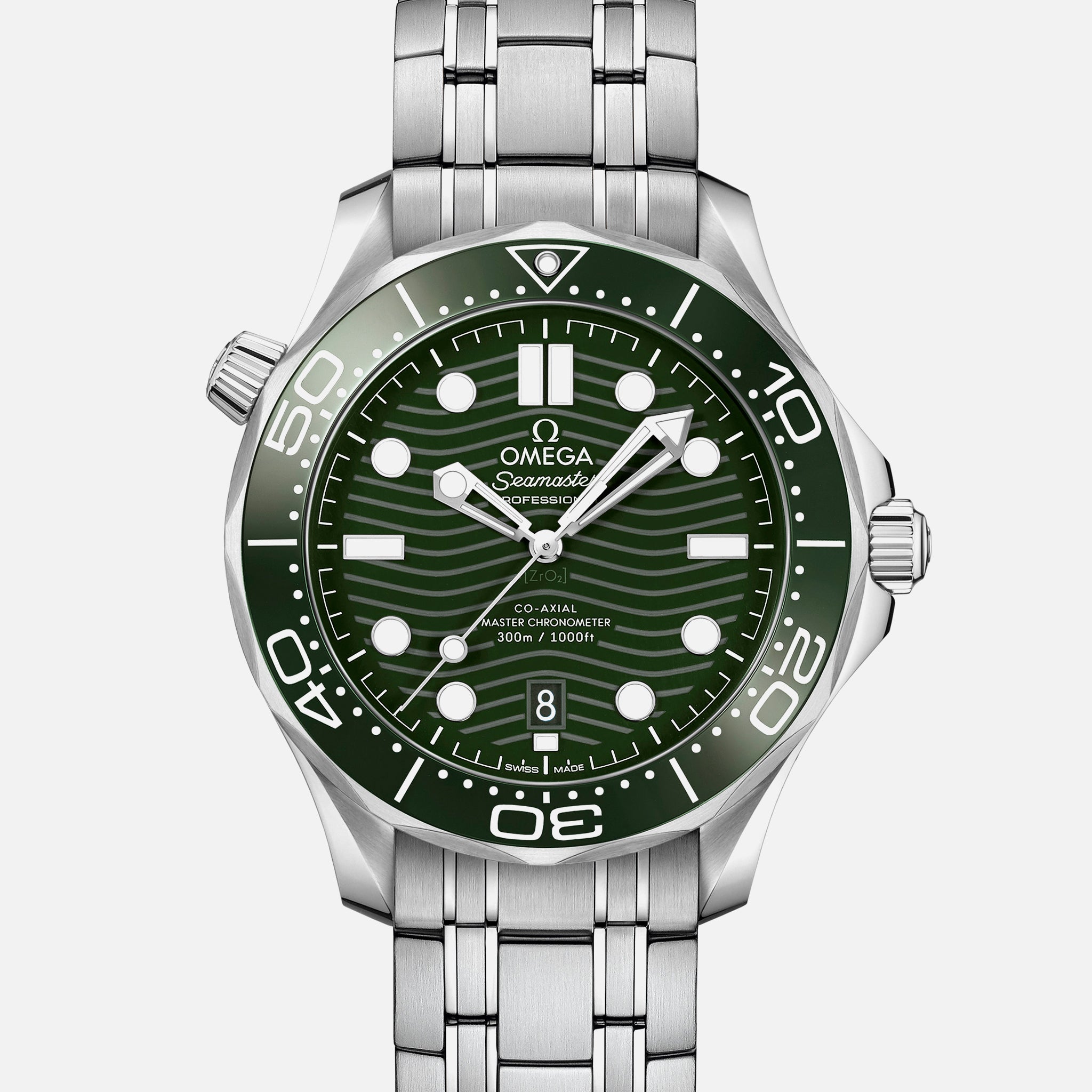 Seamaster Diver 300M Co-Axial Master Chronometer 42mm Green Dial On Bracelet(1:1 replica)