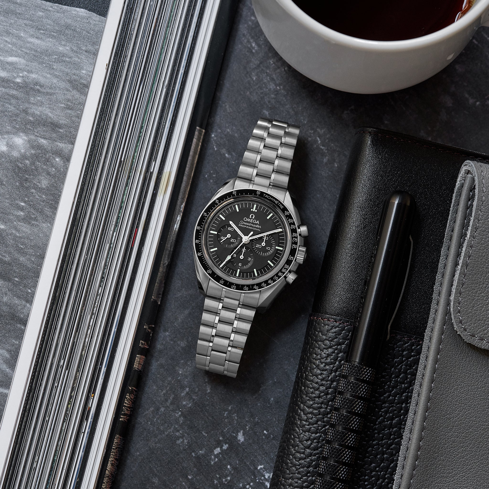 Speedmaster Moonwatch Professional Co-Axial Master Chronometer Chronograph 42mm Hesalite Crystal On Bracelet With Caliber 3861(1:1 replica)